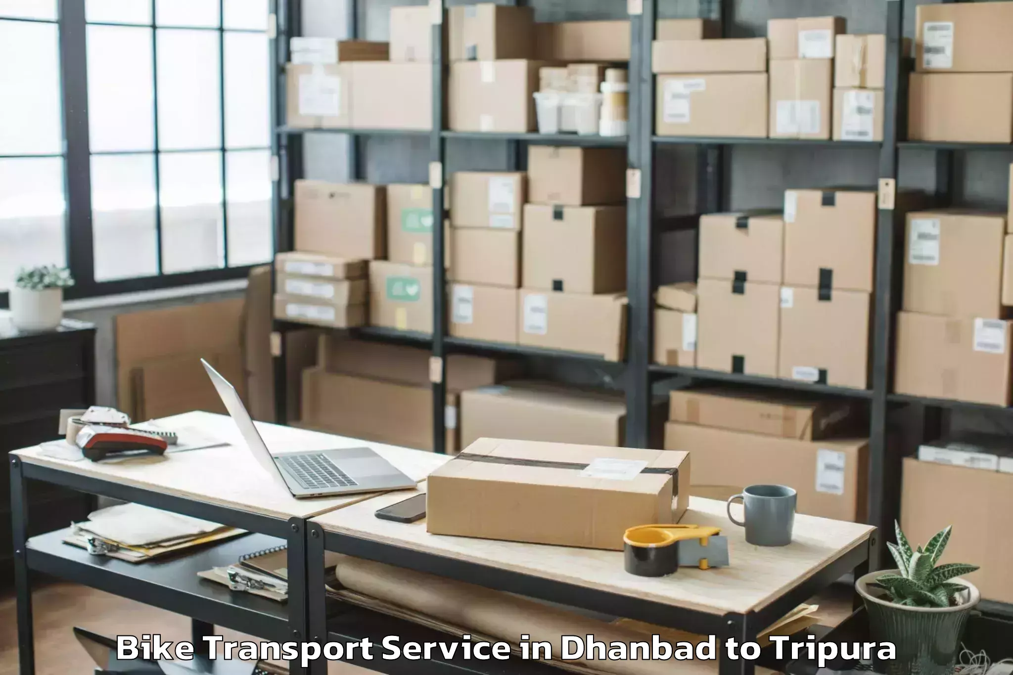 Hassle-Free Dhanbad to Kathalia Bike Transport